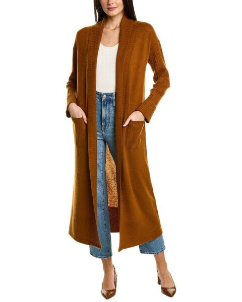 Philosophy Cashmere Shawl Collar Cashmere Duster Women's Brown Xs