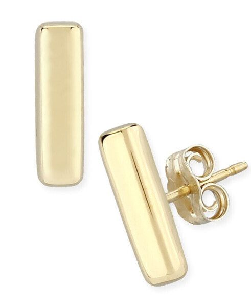 Bar Stud Earrings Set in 14k Gold