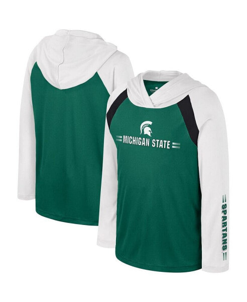 Big Boys Green Michigan State Spartans Eddie Multi-Hit Raglan Long Sleeve Hoodie T-shirt
