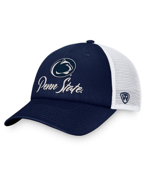 Women's Navy, White Penn State Nittany Lions Charm Trucker Adjustable Hat