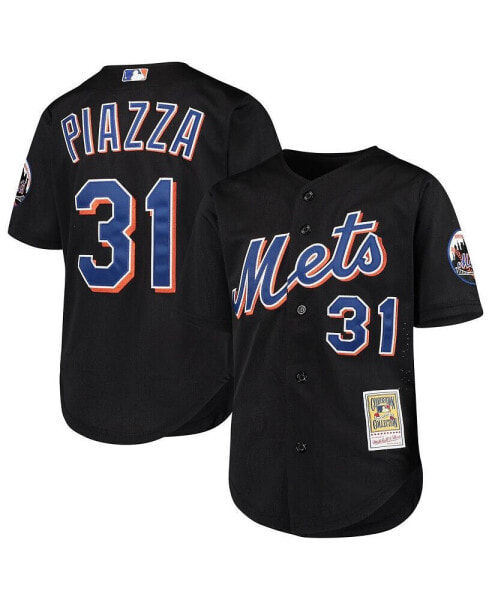Big Boys Mike Piazza Black New York Mets Cooperstown Collection Mesh Batting Practice Jersey