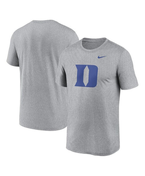 Men's Heather Gray Duke Blue Devils Primetime Legend Logo T-Shirt