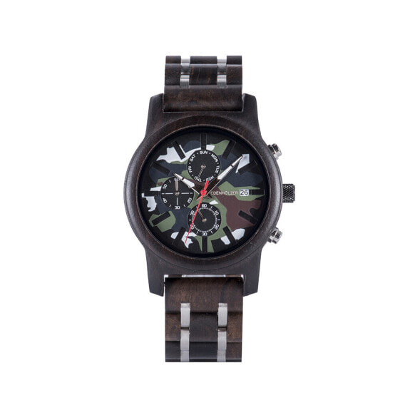 Edenhölzer Holzuhr Herren Armbanduhr Maui Camouflage Holzarmband ED096-002