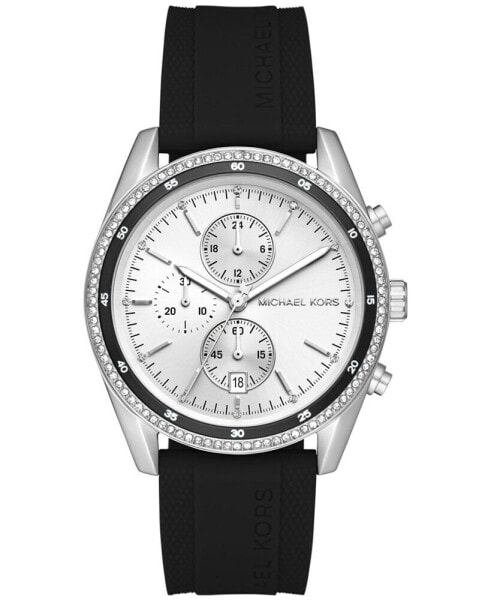 Women's Hadyn Chronograph Black Silicone Watch 42mm