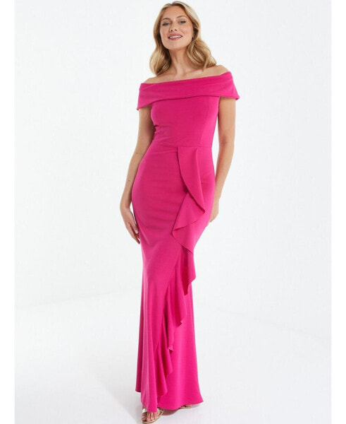 Women's Bardot Ruffle Maxi Dress