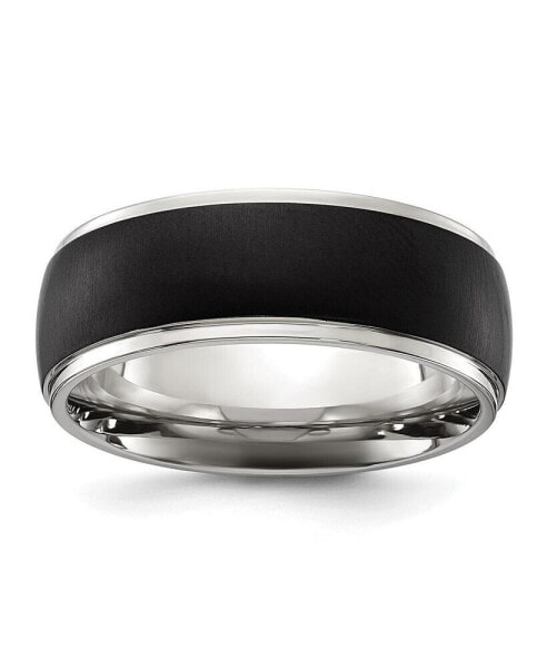 Stainless Steel Brushed Black IP-plated Center Band Ring
