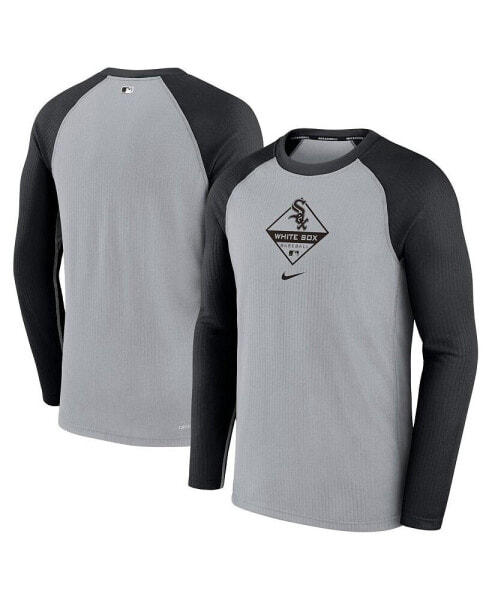 Men's Gray, Black Chicago White Sox Game Authentic Collection Performance Raglan Long Sleeve T-shirt