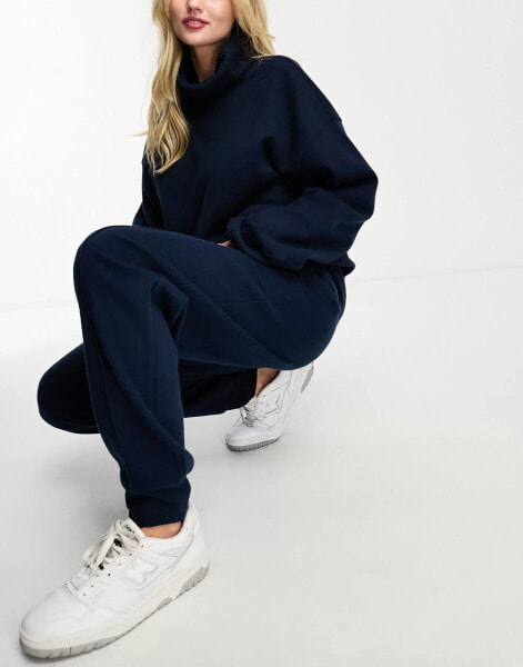 ASOS DESIGN super soft co-ord seamed jogger in navy