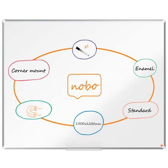 NOBO Premium Plus Vitrified Steel 1500X1200 mm Board