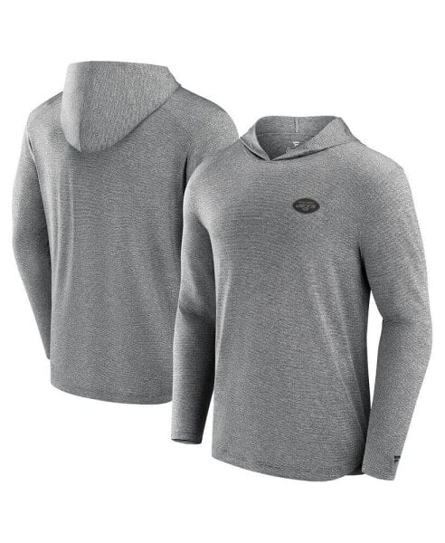 Men's Gray New York Jets Front Office Tech Lightweight Hoodie T-Shirt