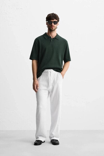 RELAXED FIT JACQUARD TROUSERS