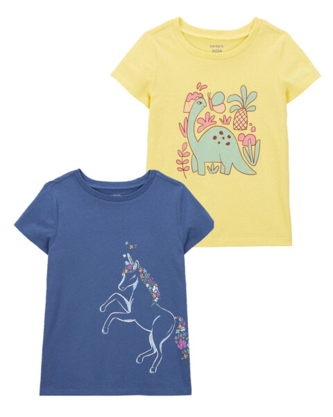 Toddler 2-Pack Unicorn & Dinosaur Graphic Tees 3T