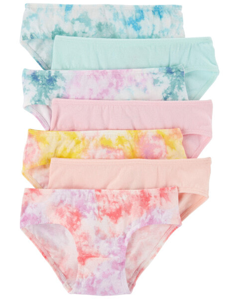 Kid 7-Pack Tie-Dye Hipster Stretch Cotton Undies 6-6X