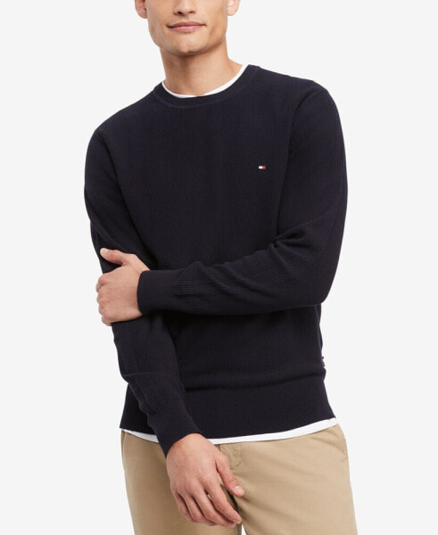 Men's Ricecorn Textured-Knit Crewneck Sweater