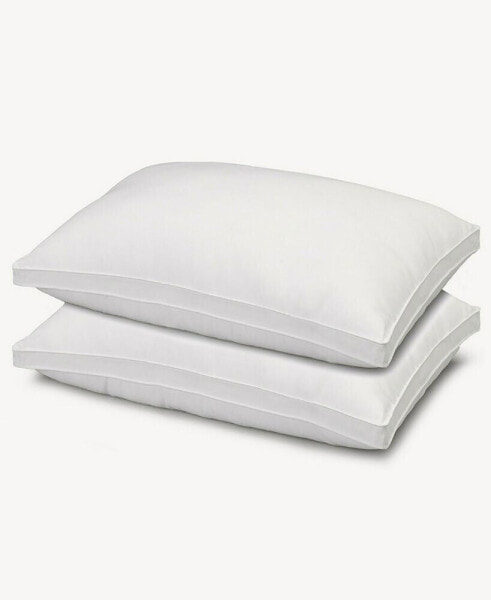 Gussetted Soft Plush Down Alternative Stomach Sleeper Pillow, Queen - Set of 2