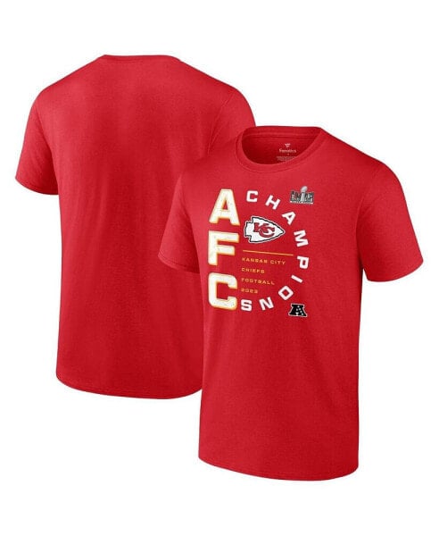Men's Red Kansas City Chiefs 2023 AFC Champions Right Side Big and Tall T-shirt