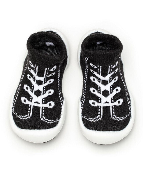 Infant Girl Boy Breathable Washable Non-Slip Sock Shoes Sneakers - Black