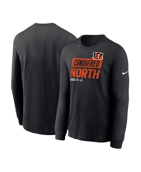 Men's Black Cincinnati Bengals 2022 AFC North Division Champions Locker Room Trophy Collection Long Sleeve T-shirt