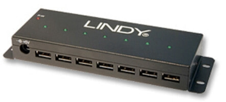 Lindy 7-Port USB Hub - 480 Mbit/s - Black - 1.8 m - CE - 3.2 A - 165 mm