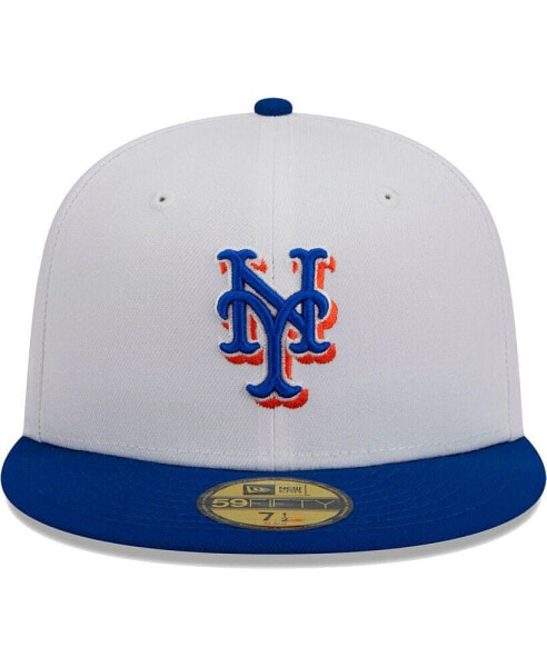 Men's White Royal New York Mets Optic 59FIFTY Fitted Hat