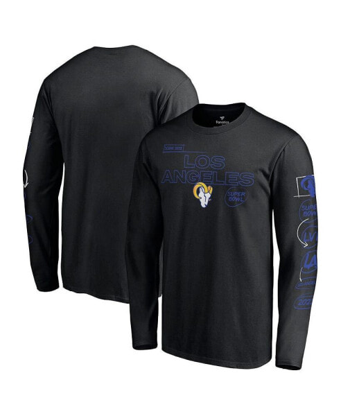 Men's Black Los Angeles Rams Super Bowl LVI Bound Big and Tall Hollywood Action Long Sleeve T-shirt