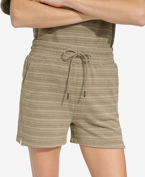 Women's Striped Knit Drawstring Shorts