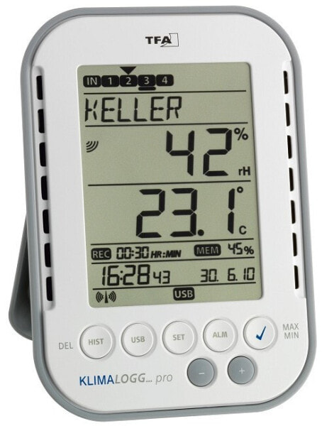 TFA 30.3039.IT - Gray - White - Indoor hygrometer,Indoor thermometer,Outdoor hygrometer,Outdoor thermometer - Hygrometer,Thermometer - Hygrometer,Thermometer - 1 - 99% - 1 - 99%