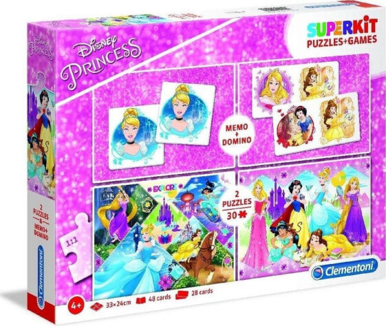 Пазл для малышей Clementoni Superkit Princess 2x30 + memo + domino