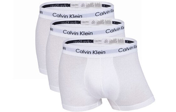 Трусы мужские Calvin Klein с логотипом и принтом, 1 комплект из 3 шт. белого цвета
