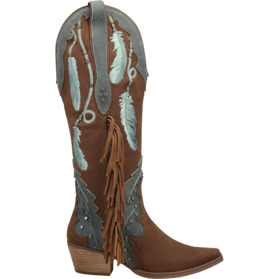 Dingo Dream Catcher Snip Toe Embroidered Cowboy Womens Brown Casual Boots DI267