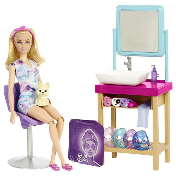 BARBIE Sparkle Mask Spa Day Playset & Accessories Doll