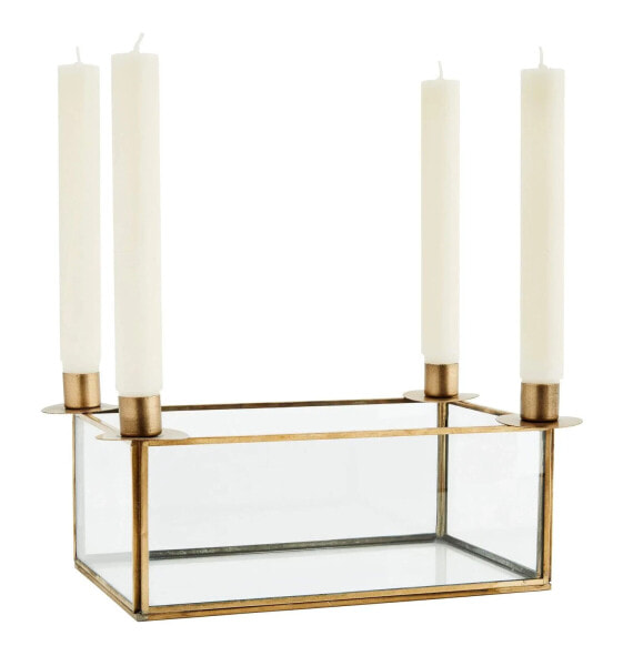 Glasbox mit Kerzenständer