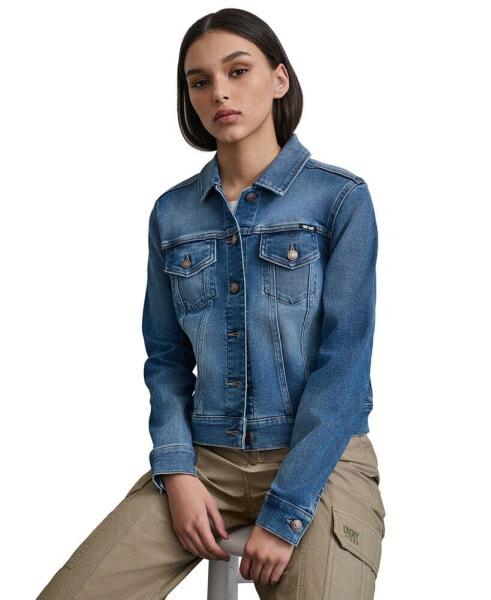 Women's Button-Down Denim Trucker Jacket