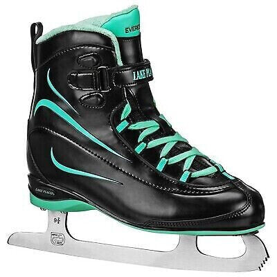 Lake Placid EVEREST Women's Ice Skate Black/Mint - Size 10