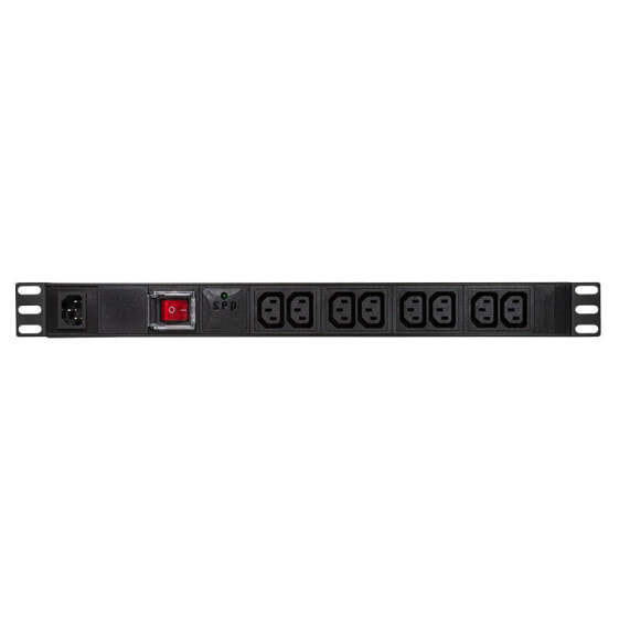 LogiLink PDU8A02 - Basic - 1U - Aluminium - Black - 8 AC outlet(s) - C13 coupler