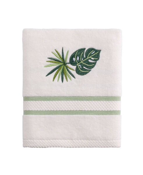 Viva Palm Embroidered Cotton Hand Towel, 16" x 30"