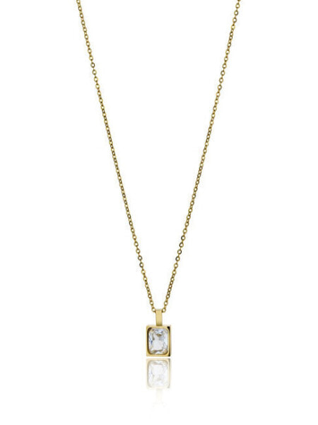 Elegant gold-plated necklace with zircon Angela EWN23081G