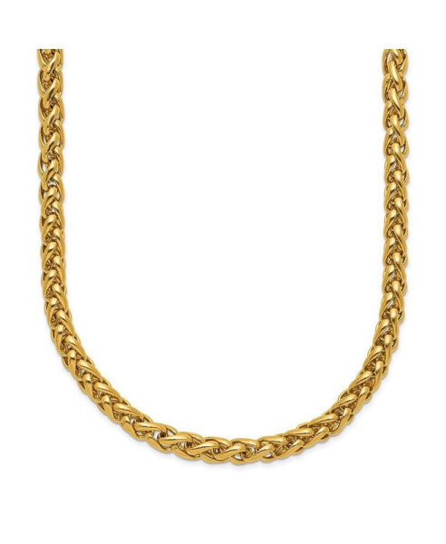 Chisel polished Yellow IP-plated Spiga 4mm Chain Necklace