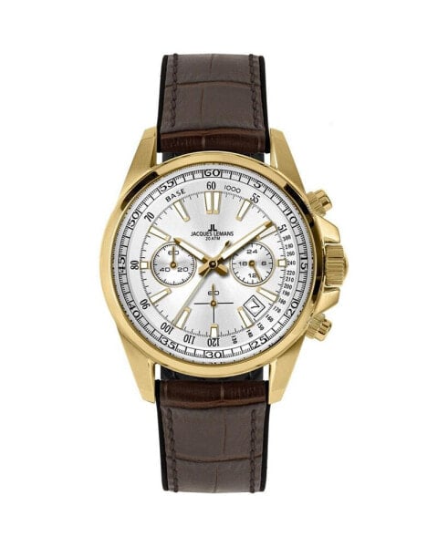 Men's Liverpool Watch with Silicone, Leather Strap, Solid Stainless Steel , IP Gold, Chronograph