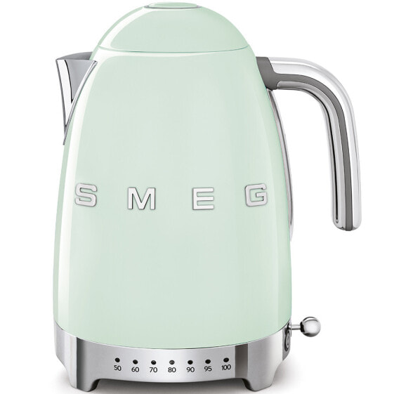 Электрический чайник Smeg KLF04PGEU (Pasteö Green) - 1.7 л - 2400 Вт - Зеленый - Пластик - Нержавеющая сталь - Регулируемый термостат - Индикатор уровня воды