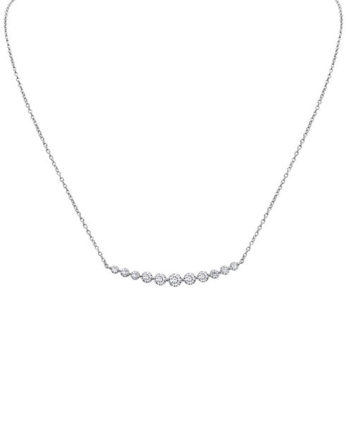 Diamond Graduated Curved Bar 18" Collar Necklace (2 ct. t.w.) in 14k White Gold
