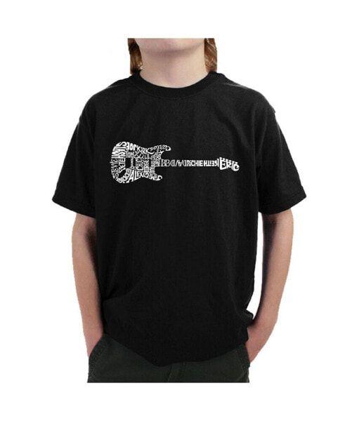 Big Boy's Word Art T-shirt - Rock Guitar