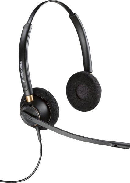 HP POLY EncorePro 520 Binaurales Headset + Quick Disconnect, Kabelgebunden, Anrufe/Musik, 74 g, Kopfhörer, Schwarz