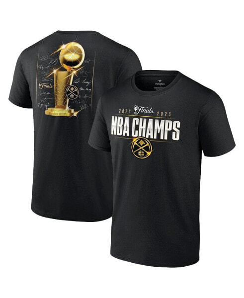 Men's Black Denver Nuggets 2023 NBA Finals Champions Triple Threat Roster Signature T-shirt