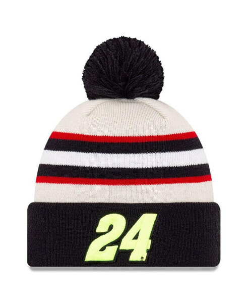 Men's Cream William Byron Axalta Cuffed Pom Knit Beanie