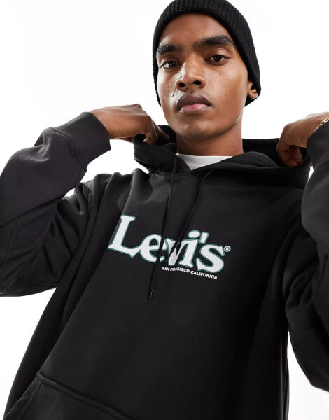 Levi's exclusive to ASOS hoodie with central retro logo in black