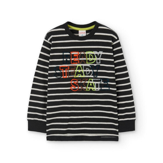 BOBOLI Knit Striped long sleeve T-shirt