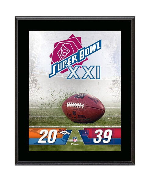 New York Giants vs. Denver Broncos Super Bowl XXI 10.5" x 13" Sublimated Plaque