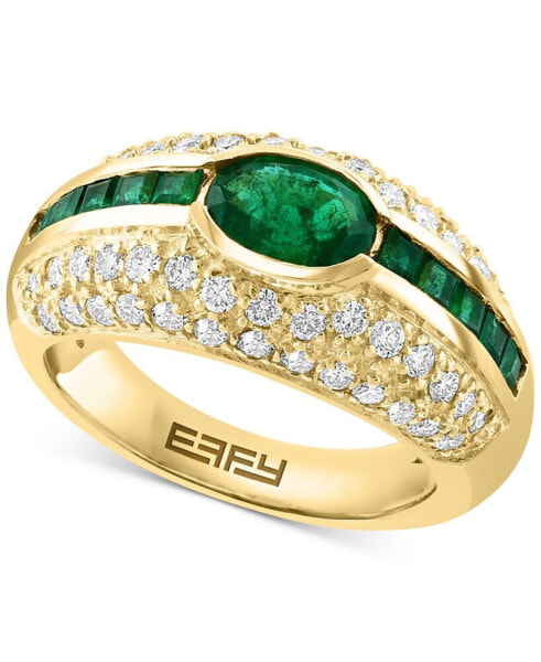 EFFY® Emerald (1-1/3 ct. t.w.) & Diamond (3/4 ct. t.w.) Ring in 14k Gold