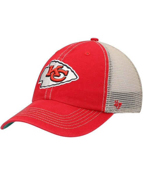 Men's Red, Natural Kansas City Chiefs Trawler Trucker Clean Up Snapback Hat